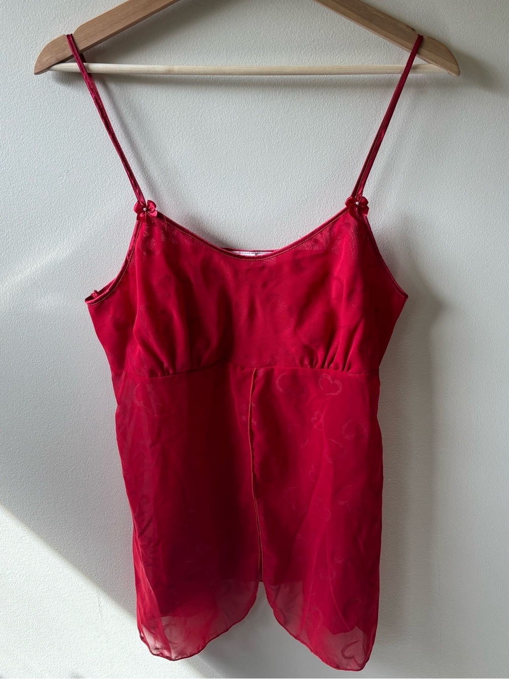 Gilligan & O'Malley Red Sheer Lingerie Top